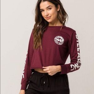 Burgundy Billabong Long Sleeve Women’s Shirt